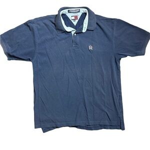 Vintage 90’s Men’s Tommy Hilfiger Navy Short Sleeve Polo Shirt Size XL